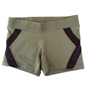 NWT Nike Womens Training Shorts Cardio Olive‎ Green Running Athletic - Size M